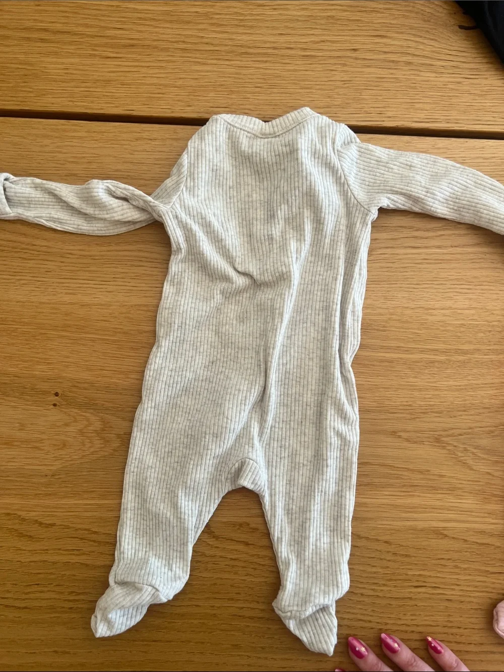 Old Navy Ribbed Zip Footed One-Piece Set in Pink and Cream